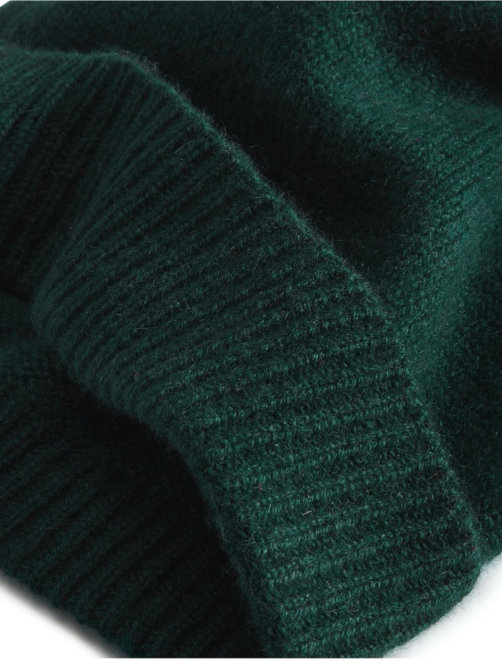 100% cashmere Charter Club Green Cuffed Beanie Green ONE SIZE - Picture 2 of 3